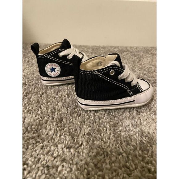 Baby Converse Black Crib Shoe size 1 - Picture 5 of 6